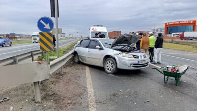TEKİRDAĞ (AA) – Tekirdağ'ın Çerkezköy ilçesinde tır ile çarpışan otomobildeki