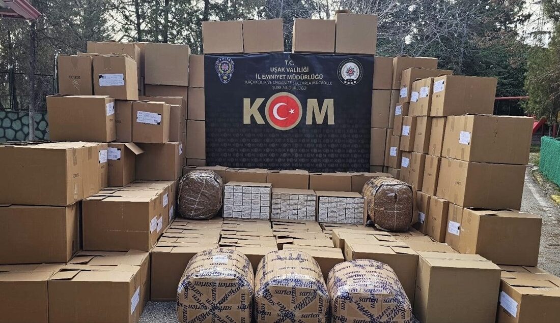 UŞAK (AA) – Uşak'ta iki adrese düzenlenen operasyonda 1 milyon