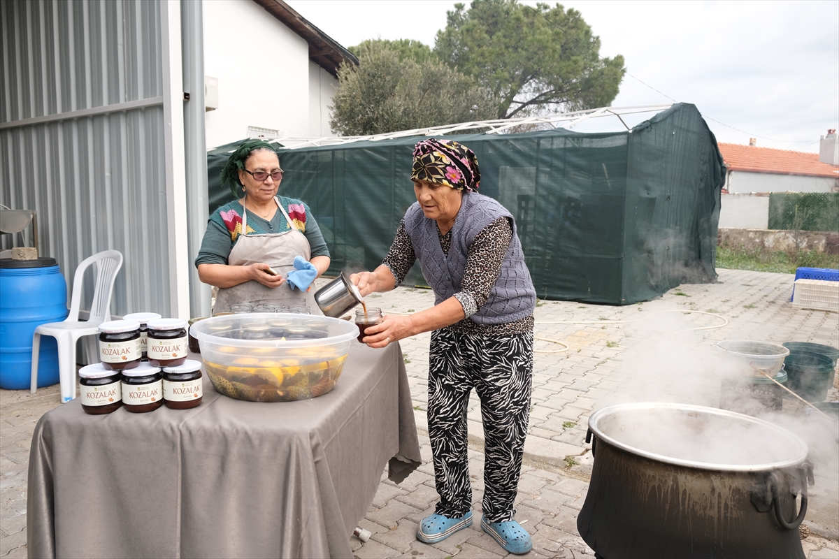 - Ayvalık Üretim ve Pazarlama Kooperatifinde kadınların ürettiği kozalak şurubu,