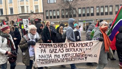 STOCKHOLM (AA) – İsveç'in başkenti Stockholm'de, yüzlerce kişi İsrail'in işgal