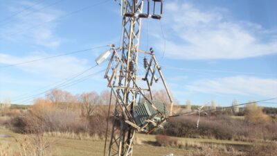 KONYA (AA) – Konya'nın Beyşehir ilçesinde, yüksek gerilim hattı direğine