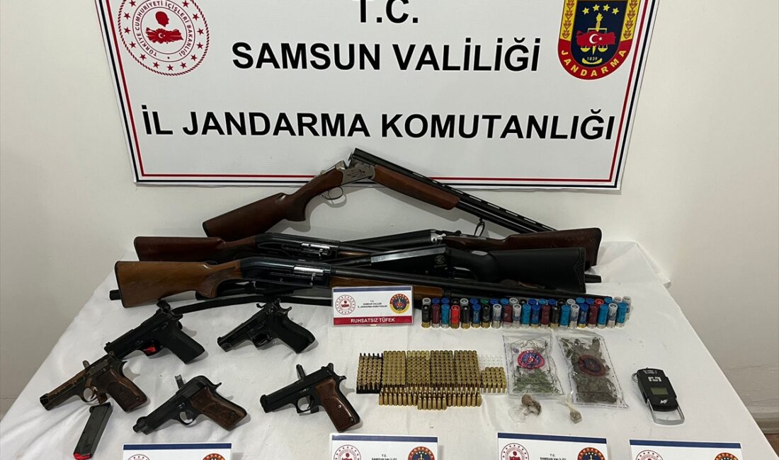 SAMSUN (AA) – Samsun'un Salıpazarı ilçesinde düzenlenen uyuşturucu ve silah